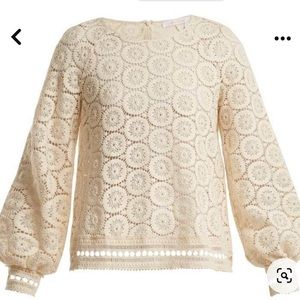Chloe Cream Balloon Sleeve Top - Size XS/S (EU 36)